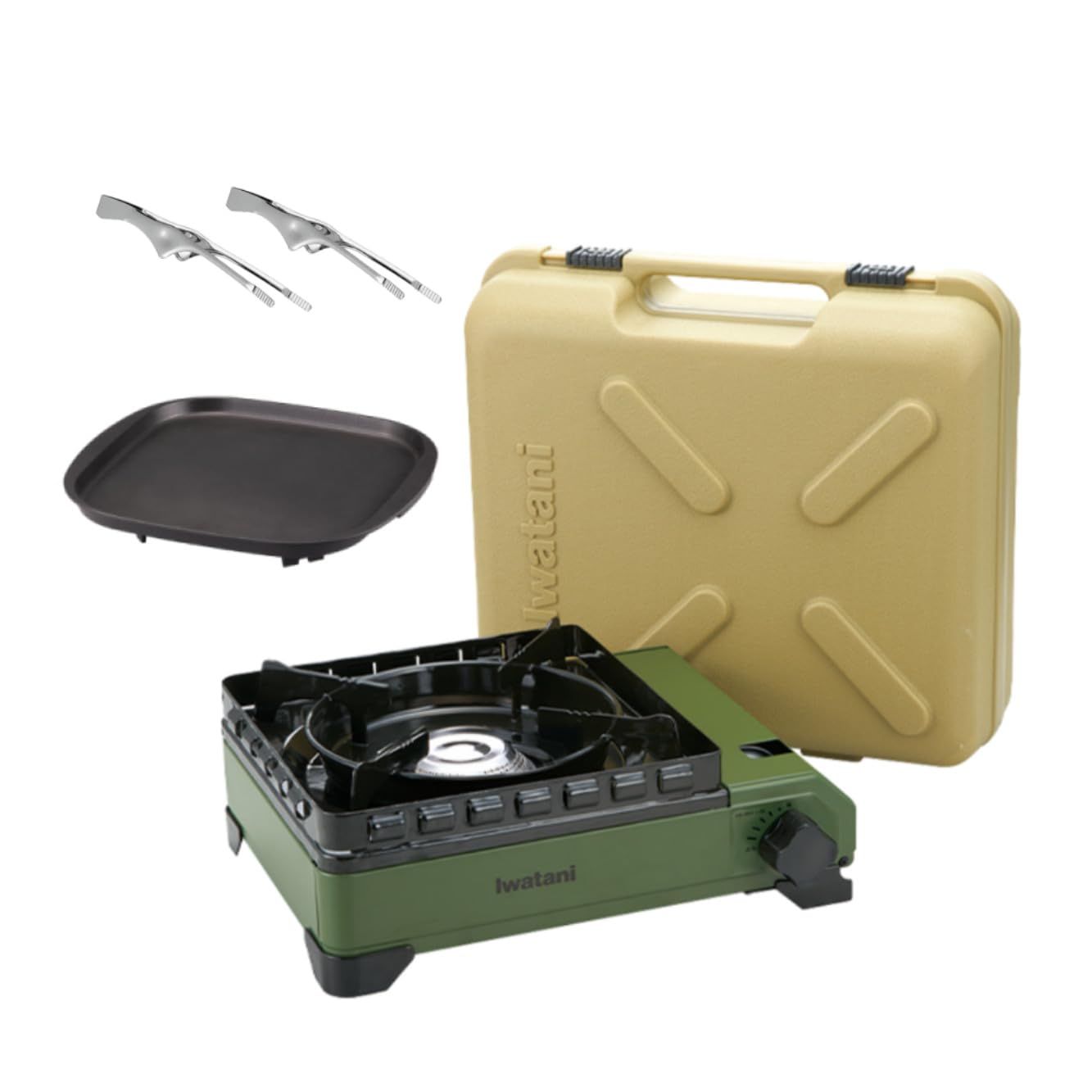 イワタニ カセット タフまる オリーブ＋鉄板焼きプレート＋ミニトング2点セット Amazon.co.jp: イワタニ カセットフー タフまる オリーブ CB-ODX